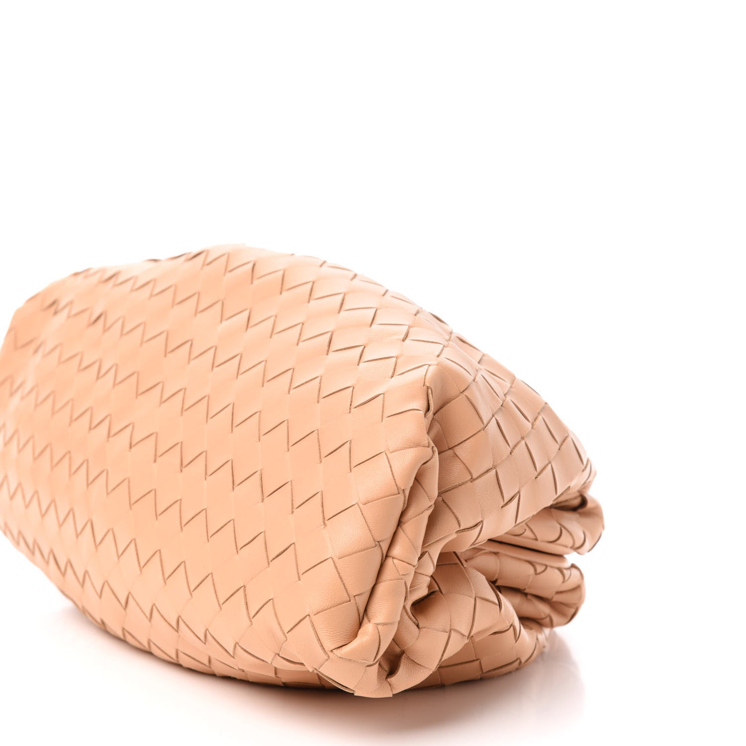 Bottega Veneta Nappa Maxi Intrecciato The Pouch Oversized Clutch Almond 8 of 9