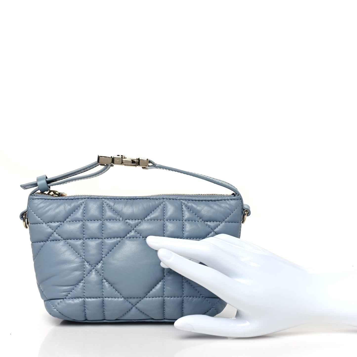 Calfskin Macrocannage Small Diortravel Nomad Pouch Bracing Blue