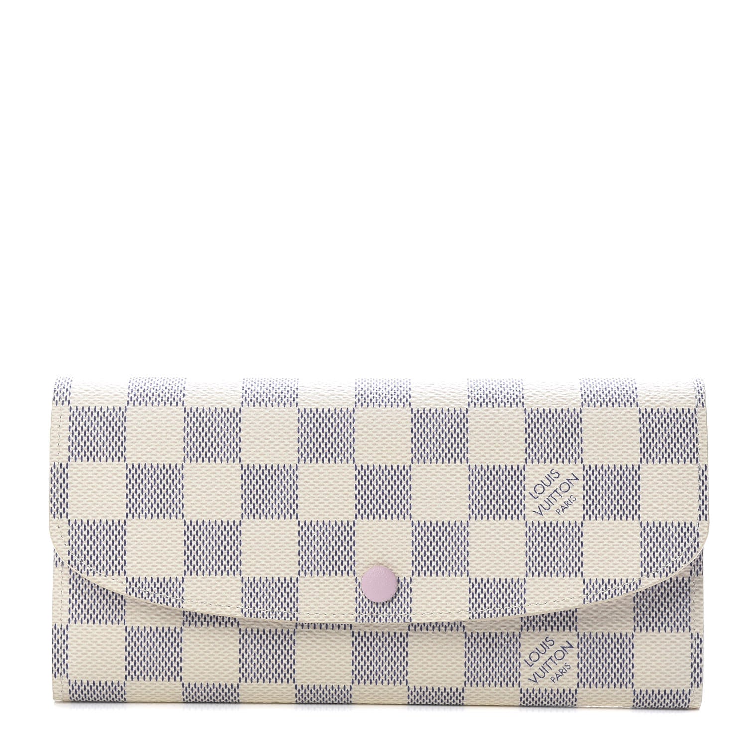 Louis Vuitton Damier Azur Emilie Wallet Rose Ballerine 1 of 10
