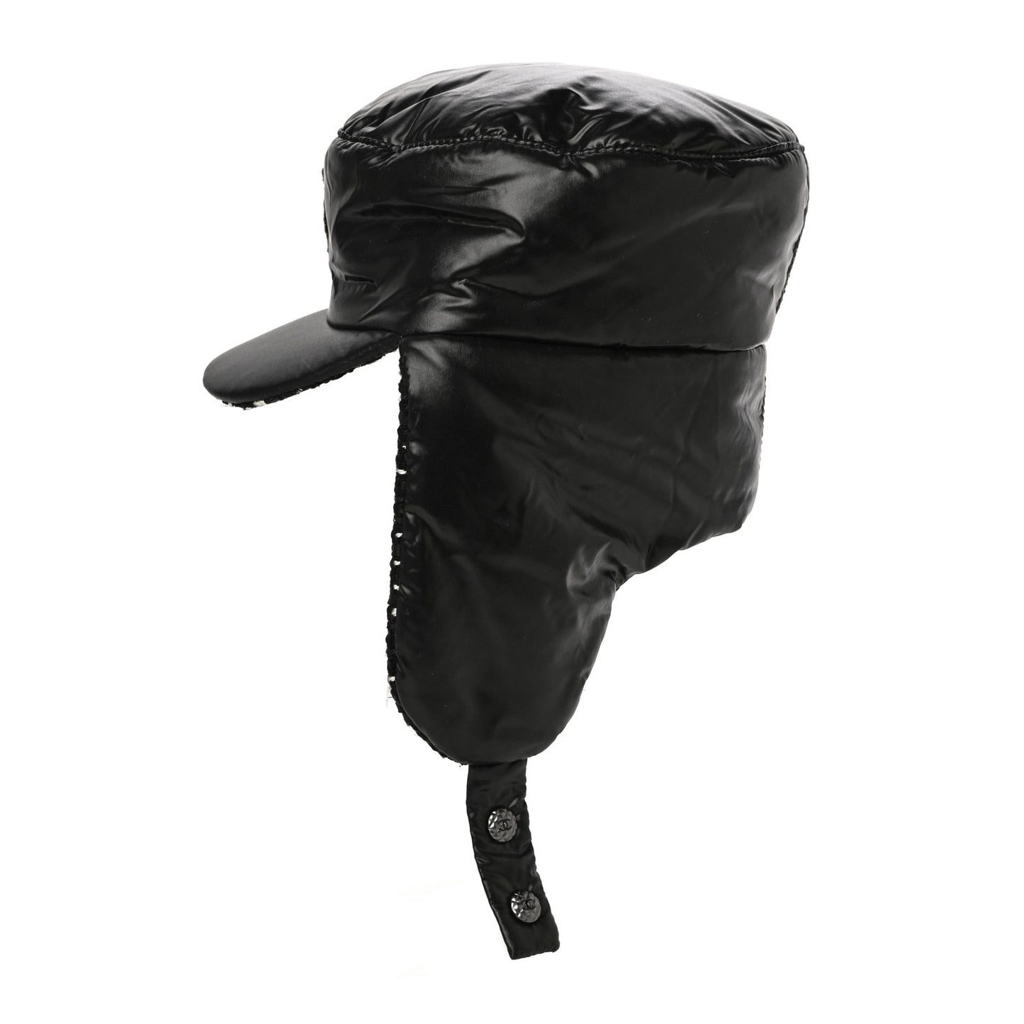 Nylon Tweed Quilted Coco Neige Hat S Black
