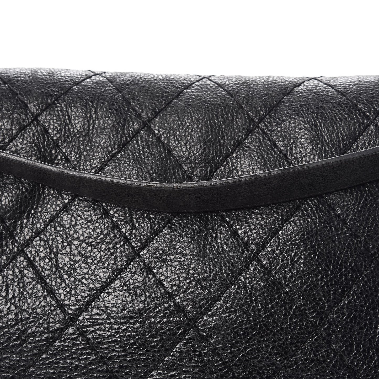 Glazed Calfskin Stitched XL On The Road Flap Black
