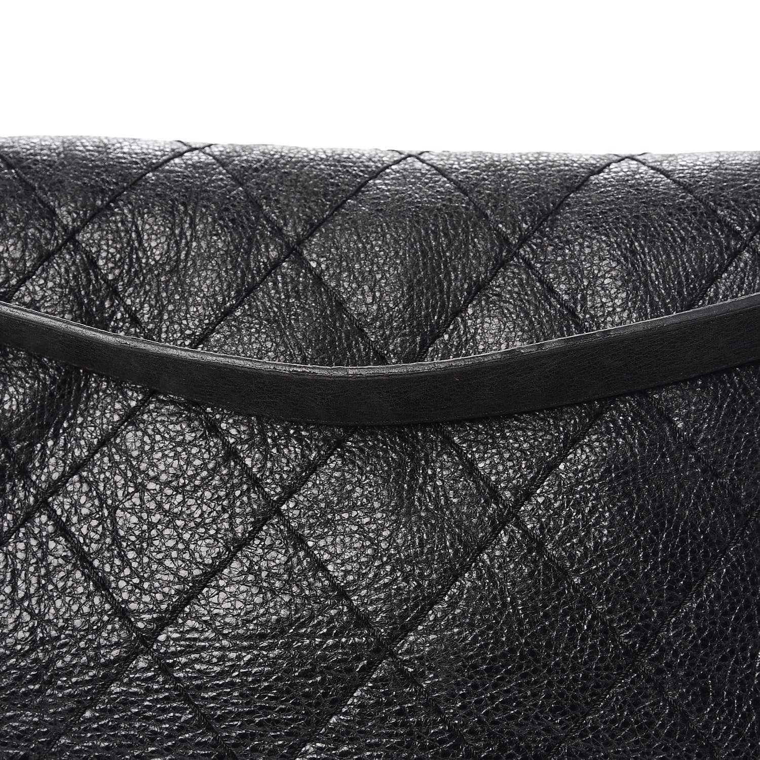 Chanel Glazed Calfskin Stitched XL On The Road Flap Black 10 of 11