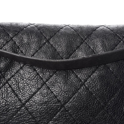 Chanel Glazed Calfskin Stitched XL On The Road Flap Black 10 of 11