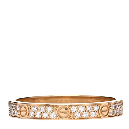Cartier 18K Yellow Gold Diamond 2.6mm LOVE Paved Band Ring 50 5.25 1 of 5