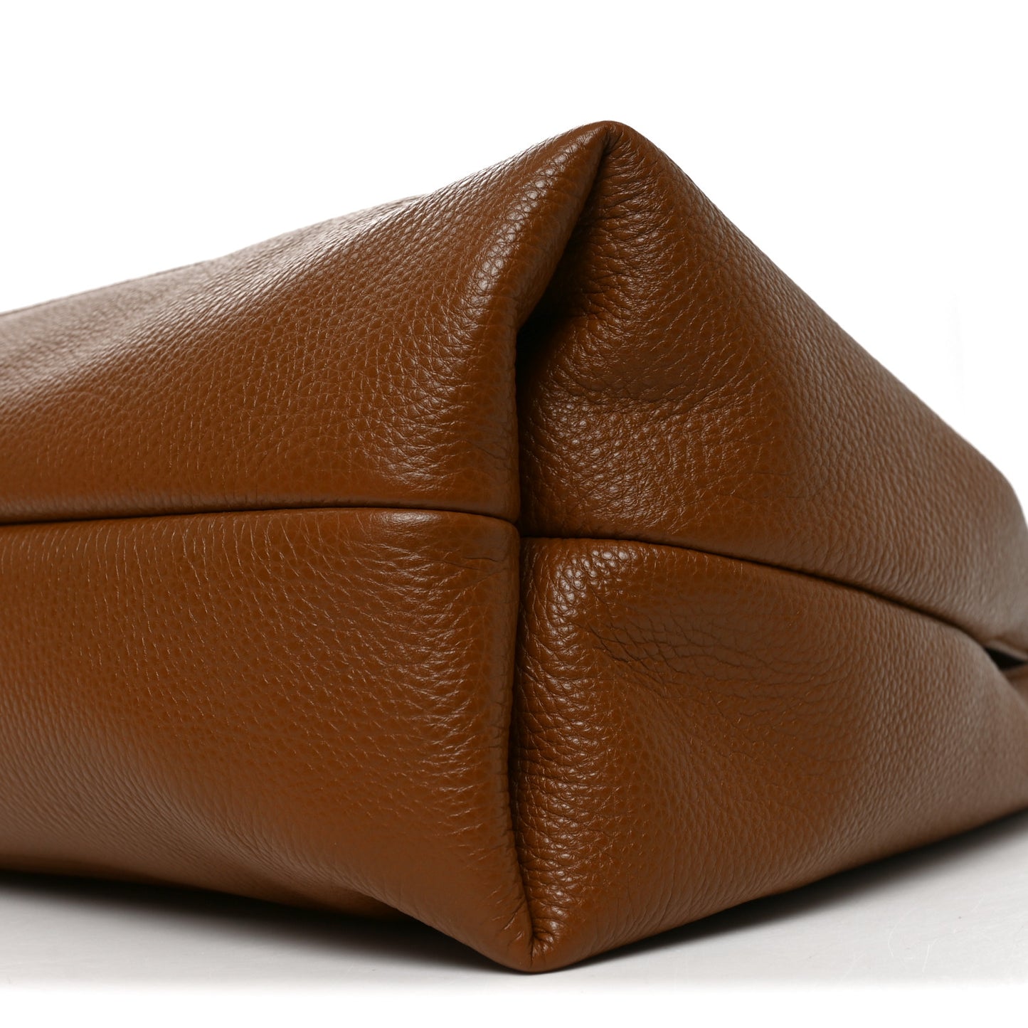Grained Calfskin Softbit Maxi Shoulder Bag Brown