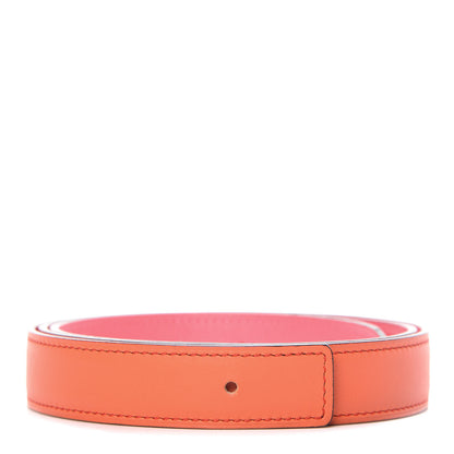Hermes Swift Epsom 24mm Belt Strap 90 Orange Poppy Rose Azalee 1 of 5