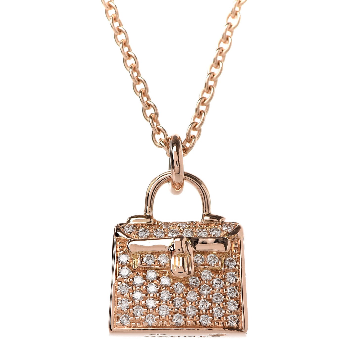 18K Rose Gold Diamond Kelly Amulette Pendant Necklace