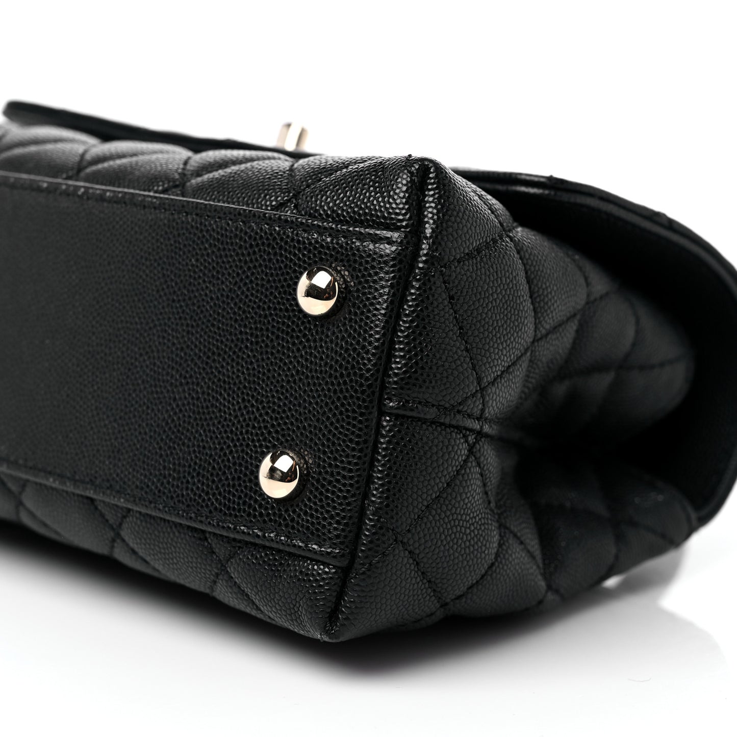 Caviar Quilted Mini Coco Handle Flap Black