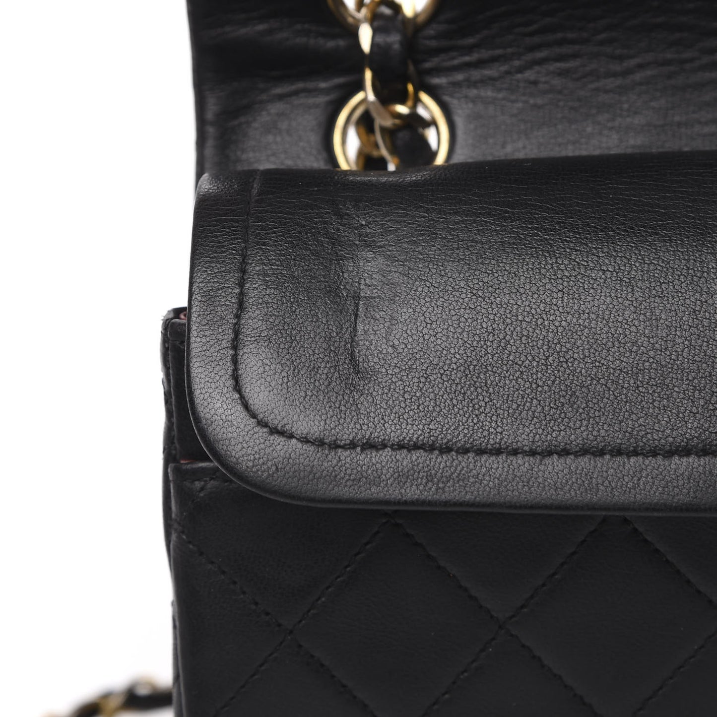Lambskin Quilted Small Double Flap Black