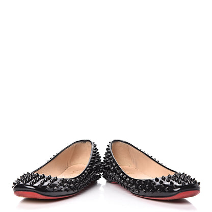 Christian Louboutin Patent Gozul Spikes Flats 37 Black 9 of 19