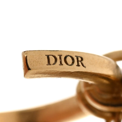Christian Dior Pearl Crystal CD Hoop Earrings Gold 4 of 4