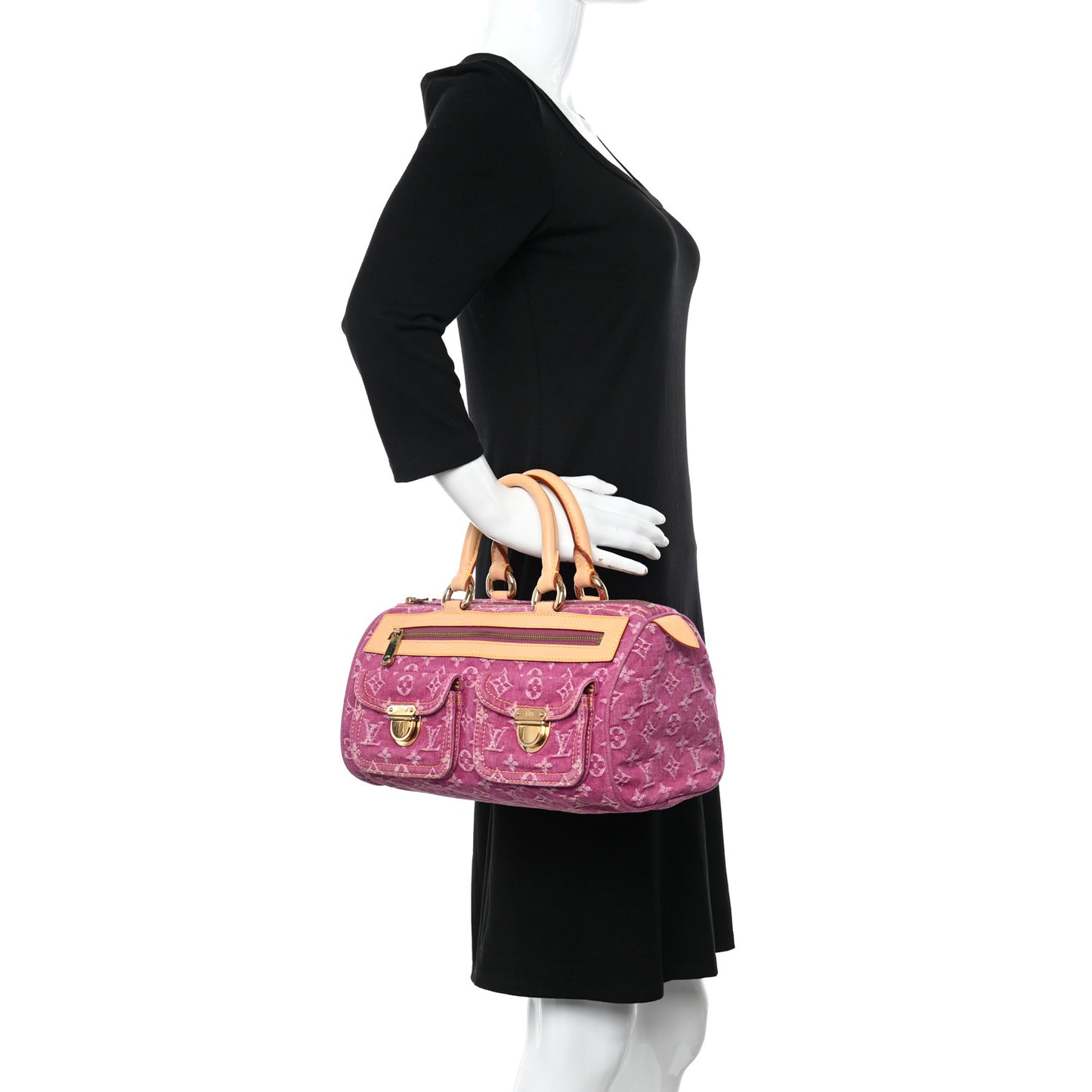 Monogram Denim Neo Speedy Fuchsia