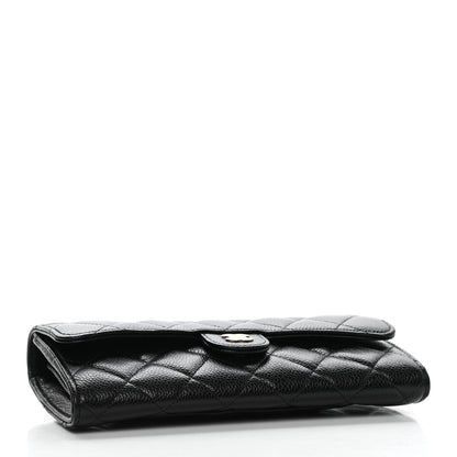 Chanel Caviar Quilted Large Gusset Flap Wallet Black 4 of 9