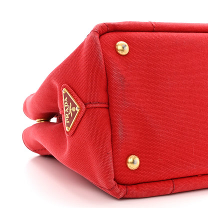 Prada Canapa Small Logo Tote Rosso 10 of 12