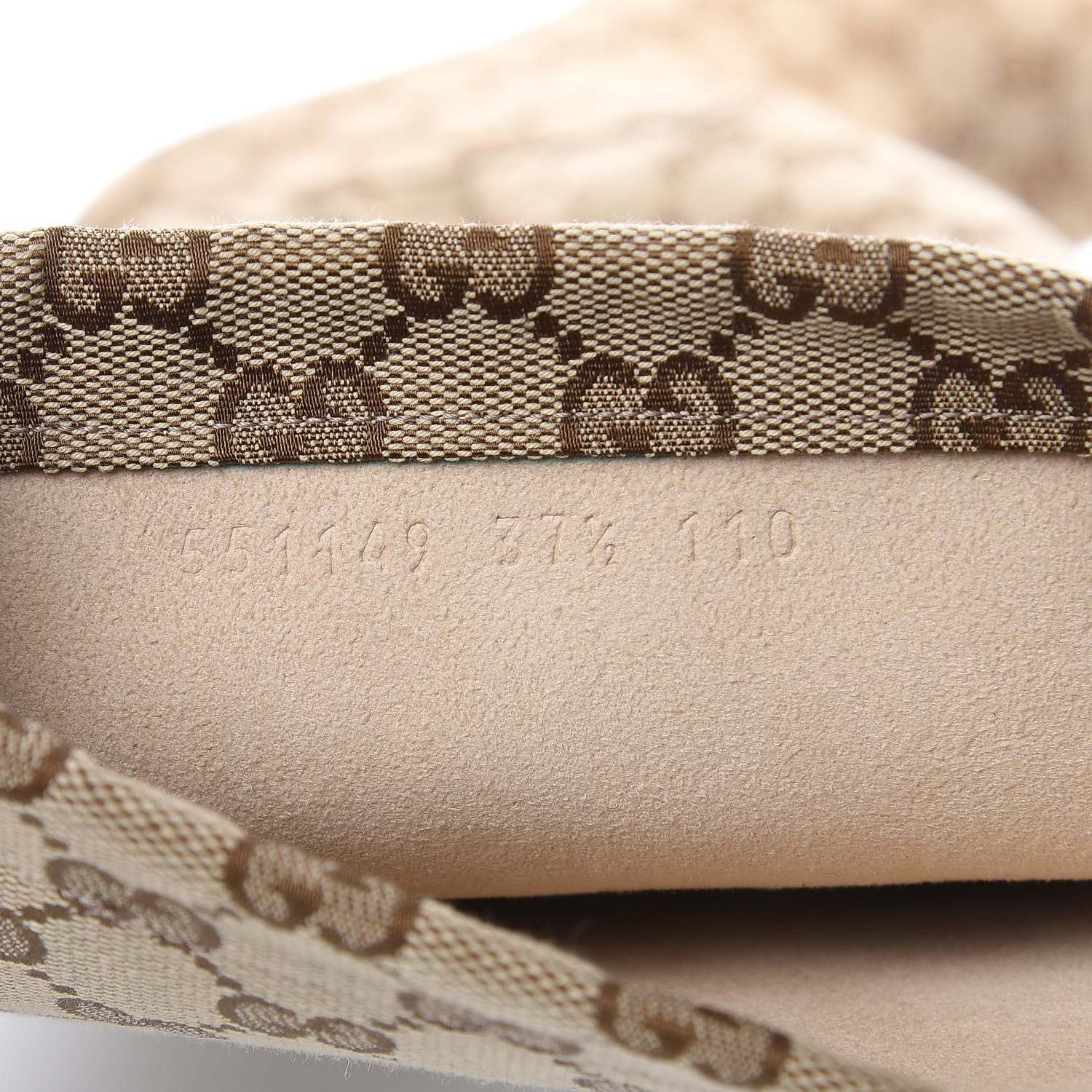 Gucci Monogram Lisa Mid Heel Boots 37.5 Beige Ebony 7 of 8
