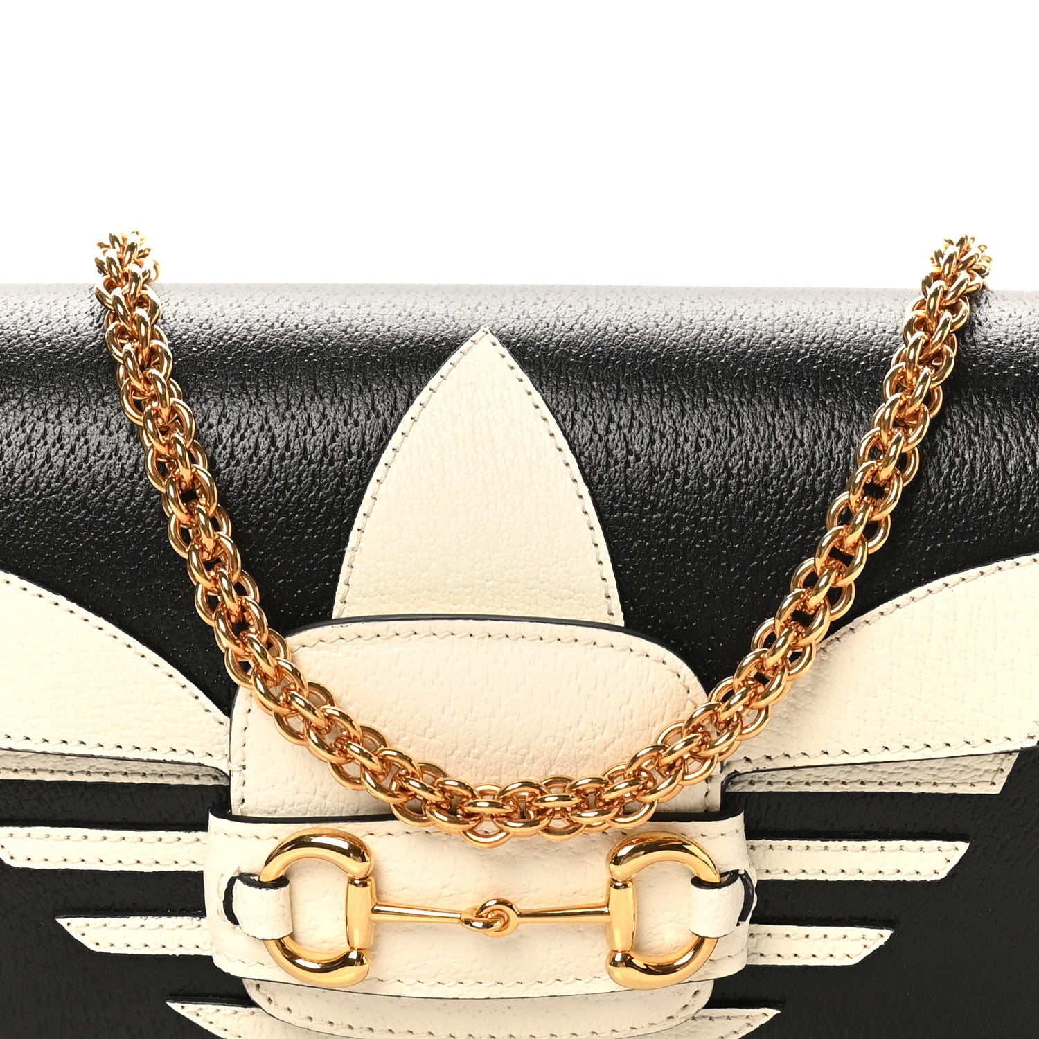 Gucci X ADIDAS Textured Dollar Calfskin Web Small Trefoil Horsebit