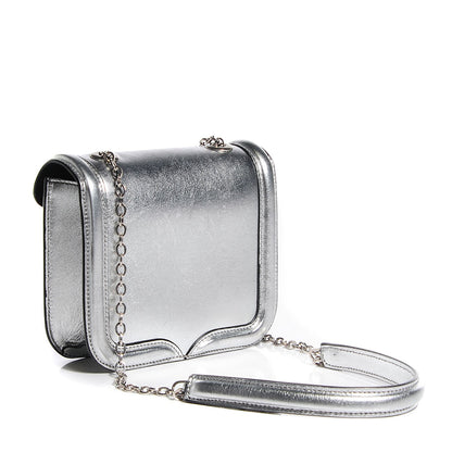 Alexander McQueen Metallic Lambskin Mini Heroine Chain Satchel Silver 3 of 8