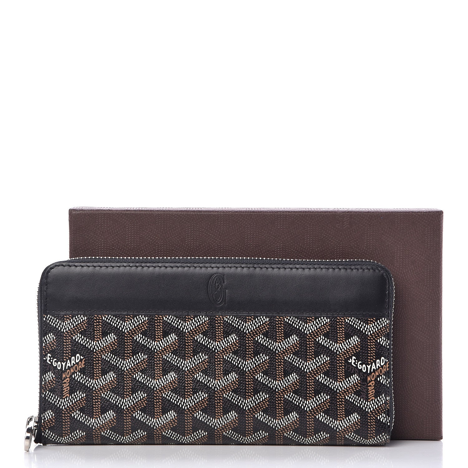 Goyard Goyardine Matignon Zip Around GM Wallet Black 10 of 10