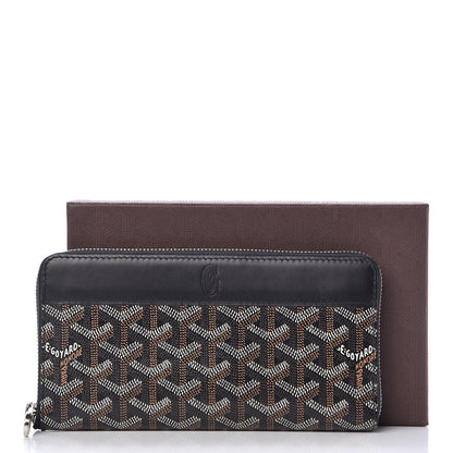 Goyard Goyardine Matignon Zip Around GM Wallet Black 10 of 10