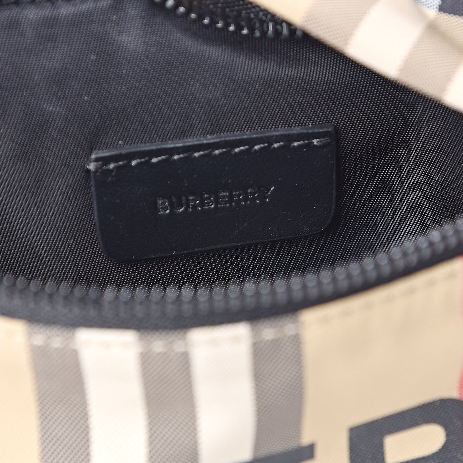 Burberry Nylon Vintage Check Print Logo Wristlet Archive Beige 6 of 7