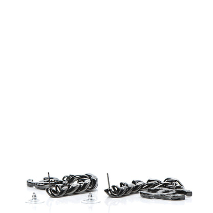 Chanel Metal CC Pick Drop Earrings Ruthenium 3 of 5