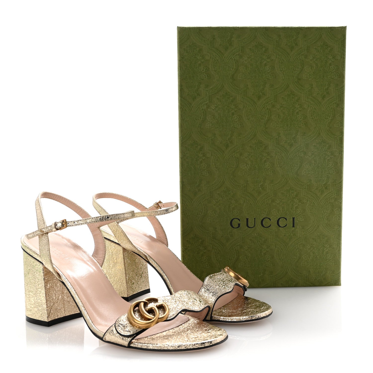 Gucci Galassia GG Marmont Ankle Wrap 75mm Sandals 40 Platino 9 of 9