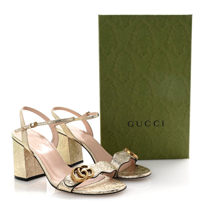 Gucci Galassia GG Marmont Ankle Wrap 75mm Sandals 40 Platino 9 of 9