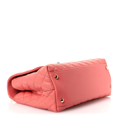 Chanel Caviar Quilted Small Coco Handle Flap Coral 4 of 17