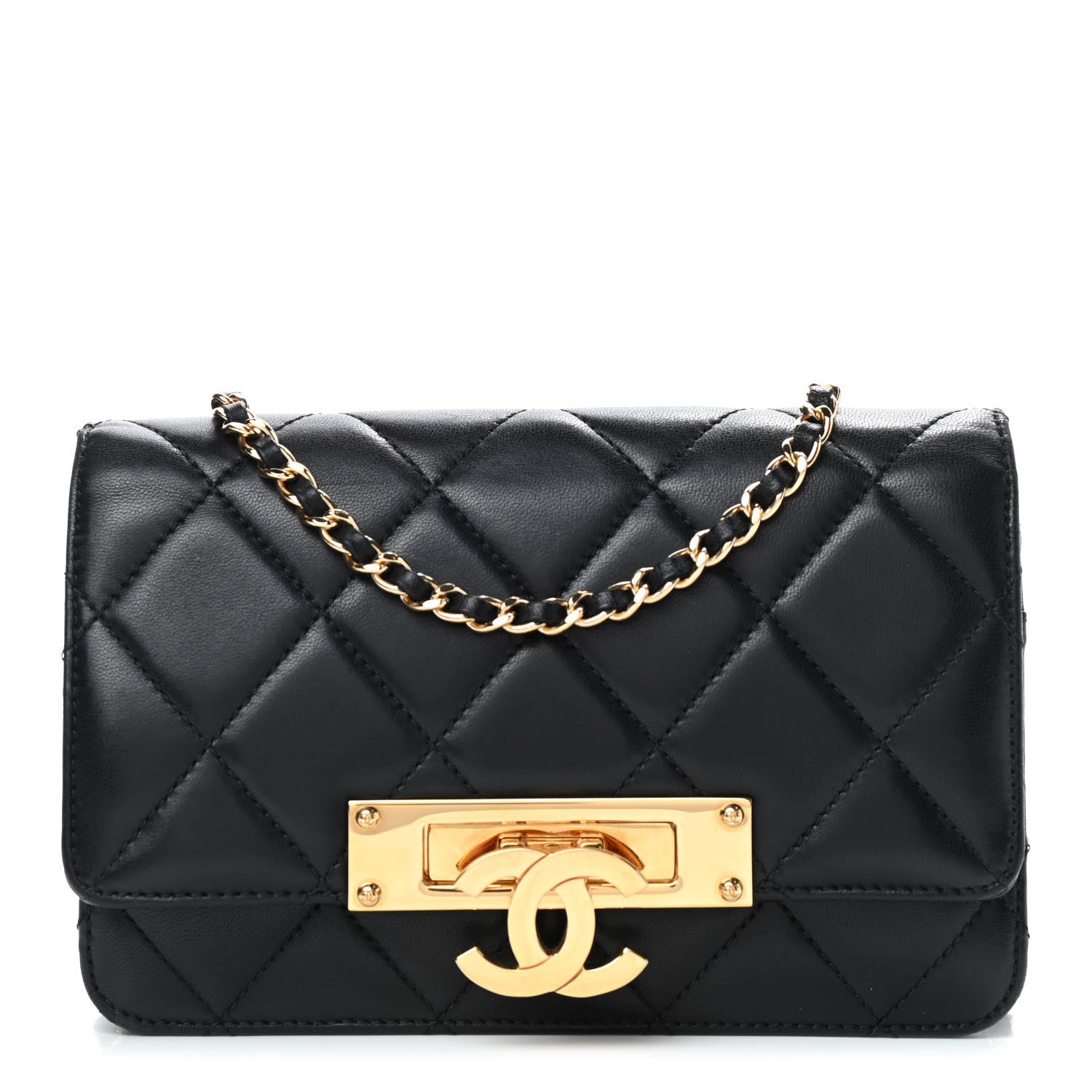 Chanel Lambskin Quilted Golden Class Wallet on Chain WOC Black 1 of 9