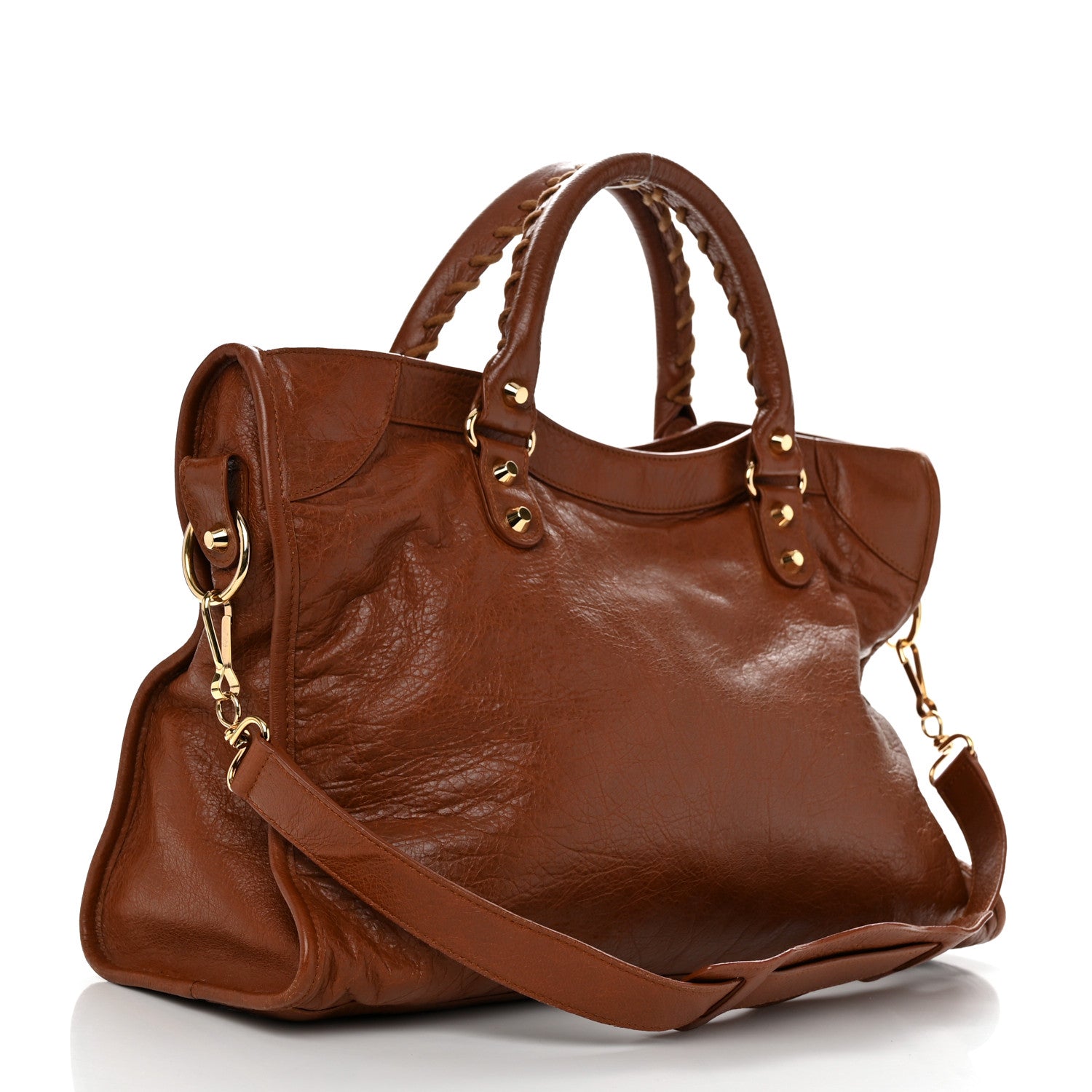 Balenciaga Agneau Classic Gold Hardware City Marron Cognac 2 of 13
