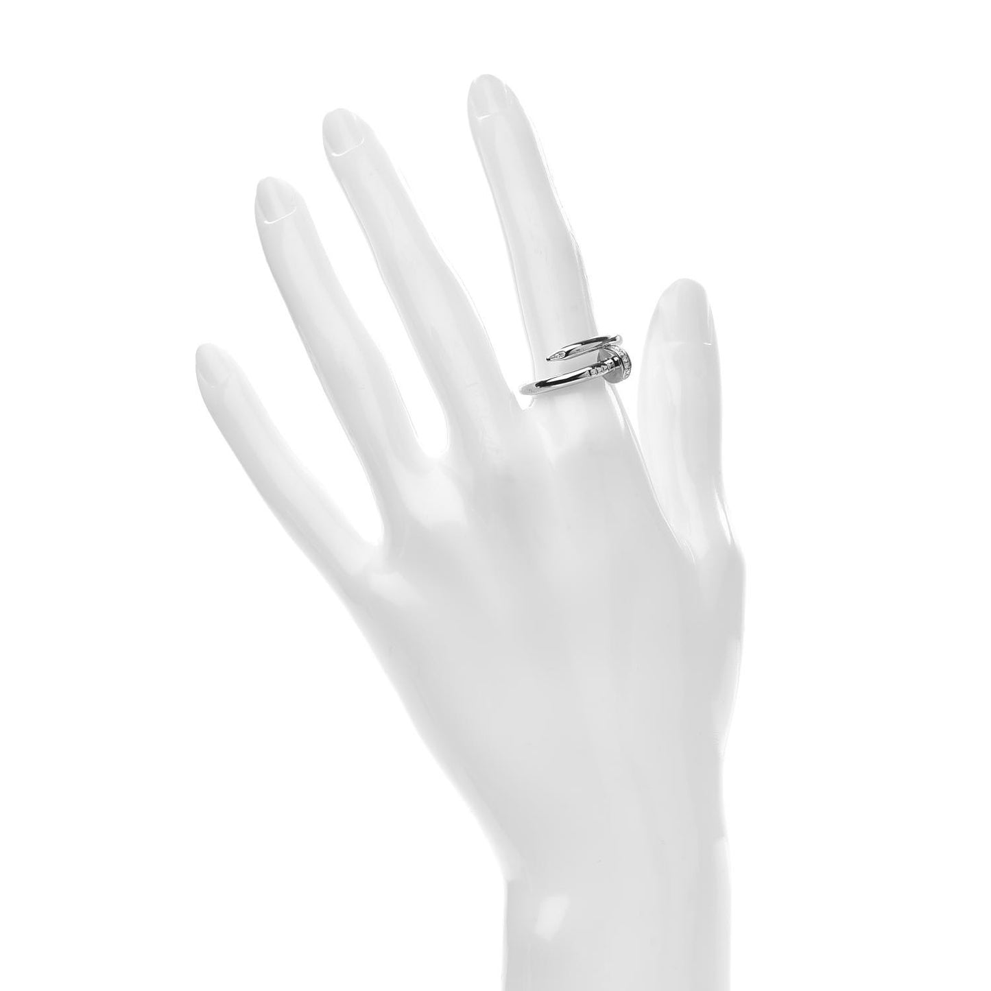 18K White Gold Diamond Juste Un Clou Ring 55 7.25