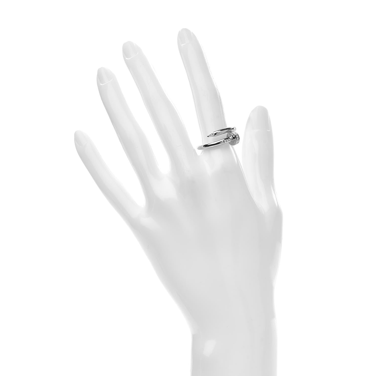Cartier 18K White Gold Diamond Juste Un Clou Ring 55 7.25 2 of 5
