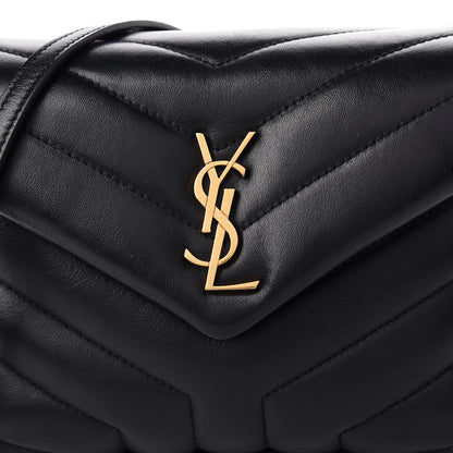 Saint Laurent Calfskin Y Quilted Monogram Toy Loulou Crossbody Bag Black 11 of 12