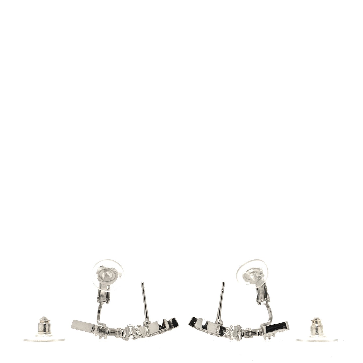 Crystal Star 5 CC Earrings Silver