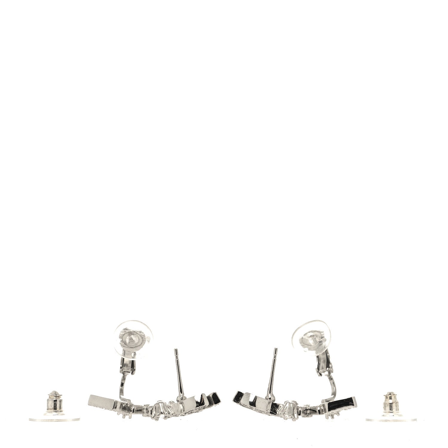 Chanel Crystal Star 5 CC Earrings Silver 3 of 4