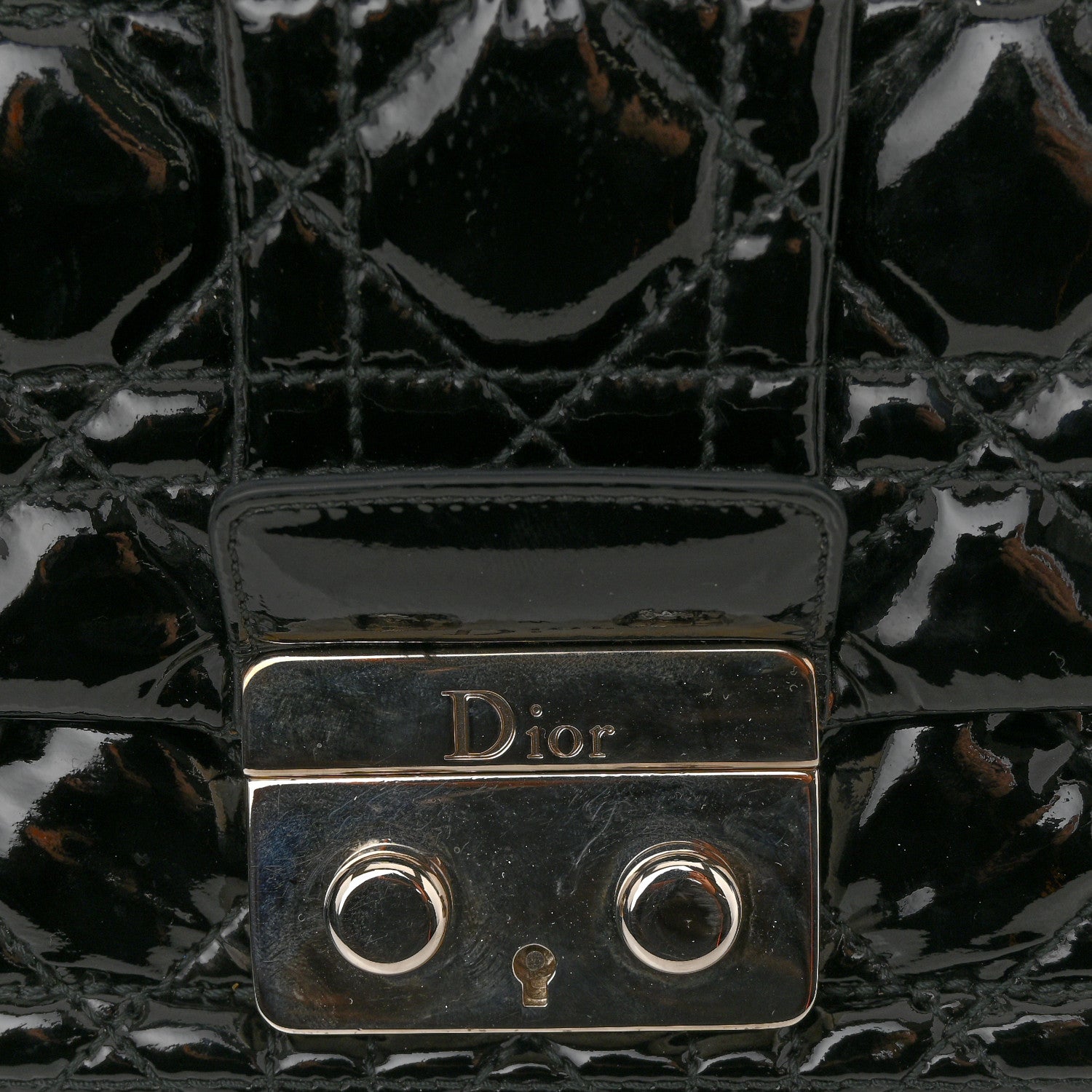 Christian Dior Patent Cannage New Lock Flap Black 12 of 14