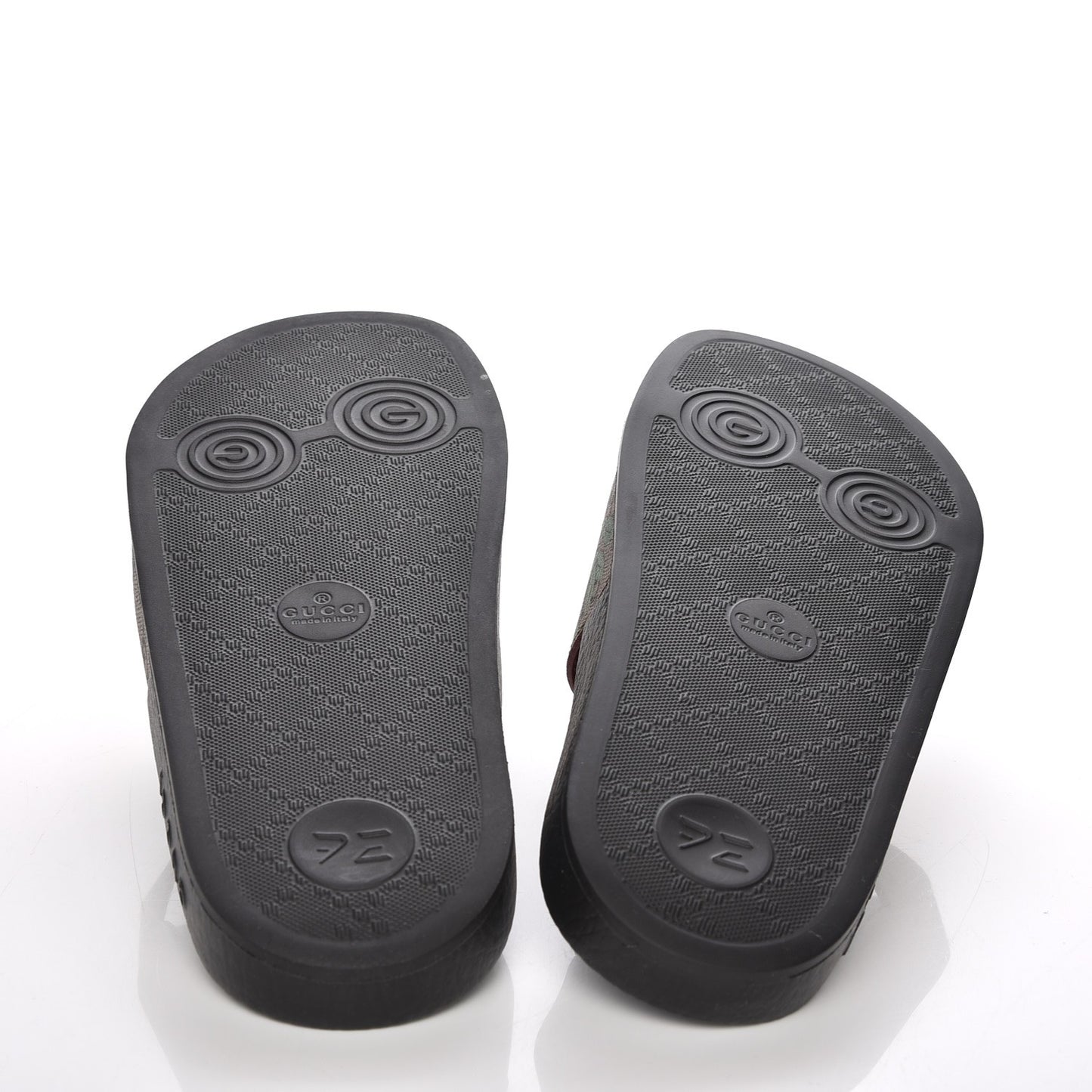 GG Supreme Monogram Tian Print Slide Sandals 35 36 Black Ebony Multicolor