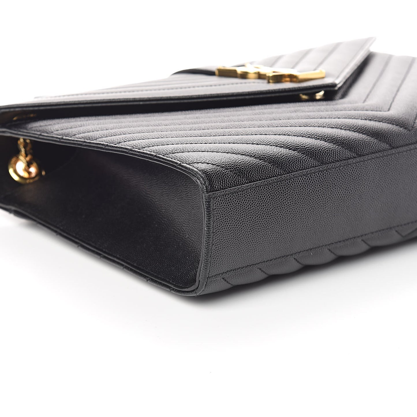 Grain De Poudre Matelasse Chevron Large Monogram Satchel Black