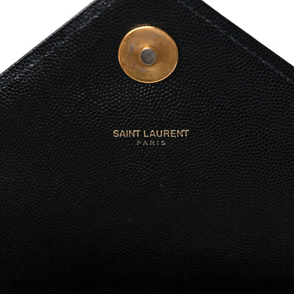Saint Laurent Grain De Poudre Matelasse Chevron Large Monogram Satchel Black 6 of 21