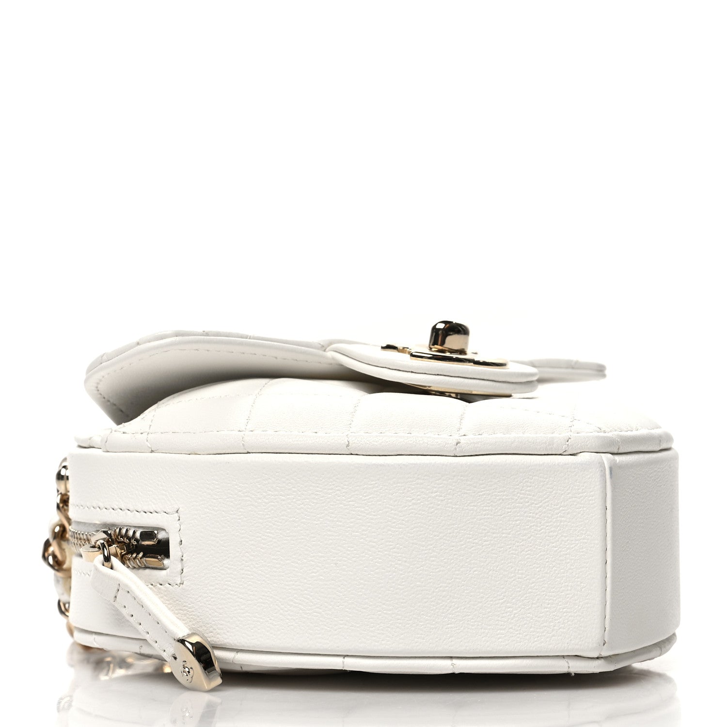 Chanel Lambskin Quilted CC In Love Heart Clutch With Chain White 4 of 11