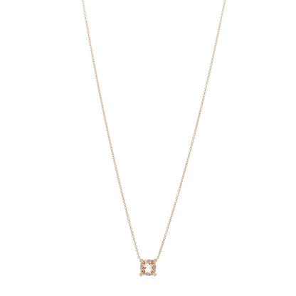 David Yurman 18K Rose Gold Diamond Morganite 7mm Petite Chatelaine Pendant Necklace 1 of 4
