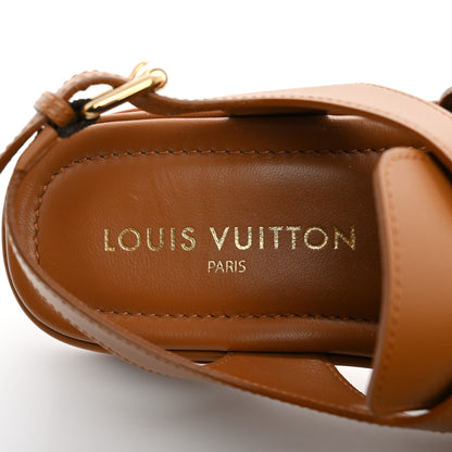 Louis Vuitton Calfskin Maya Flatform Sandals 38 Cognac 7 of 12