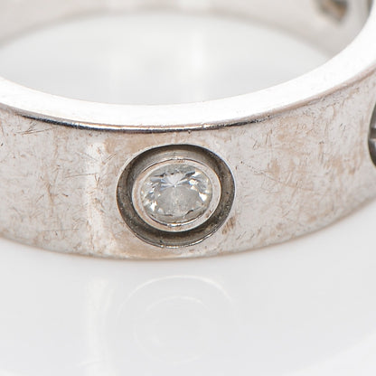 Cartier 18K White Gold 3 Diamond 5.5mm LOVE Ring 49 4.75 6 of 6