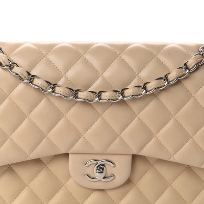 Chanel Lambskin Quilted Jumbo Double Flap Beige Clair 10 of 11