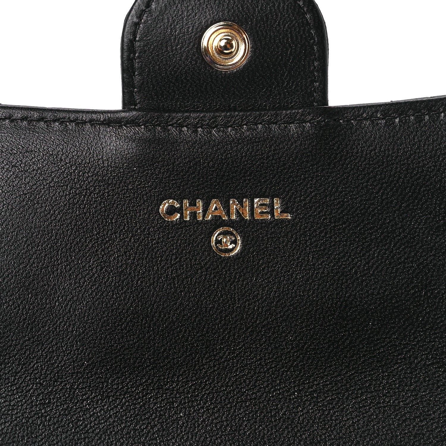 Chanel Lambskin Quilted Large Gusset Flap Wallet Black 6 of 12