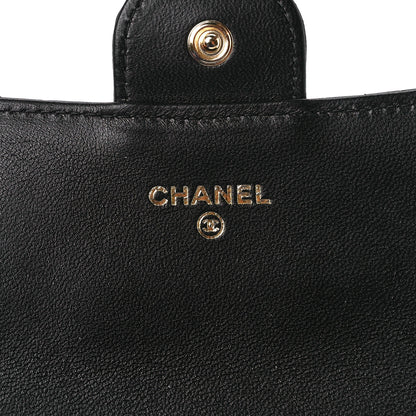 Chanel Lambskin Quilted Large Gusset Flap Wallet Black 6 of 12