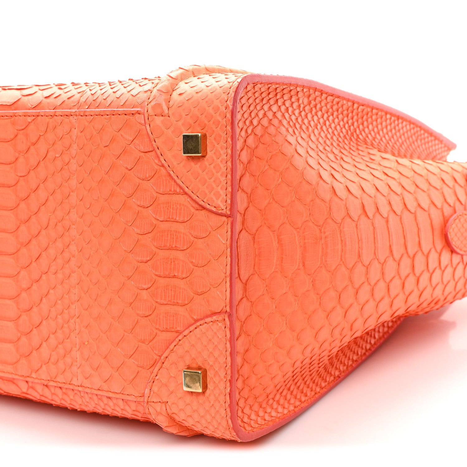 Celine Snakeskin Mini Luggage Orange 9 of 11