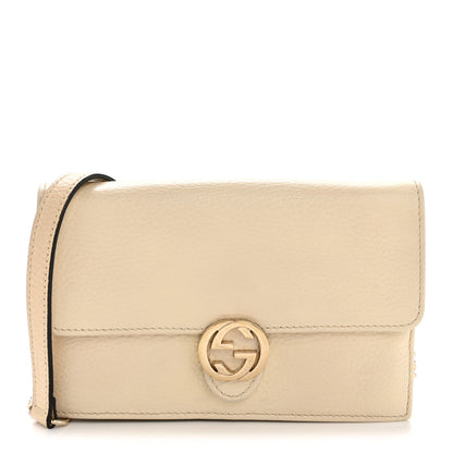 Gucci Dollar Calfskin Interlocking G Chain Wallet Ivoire Ivoire 1 of 13