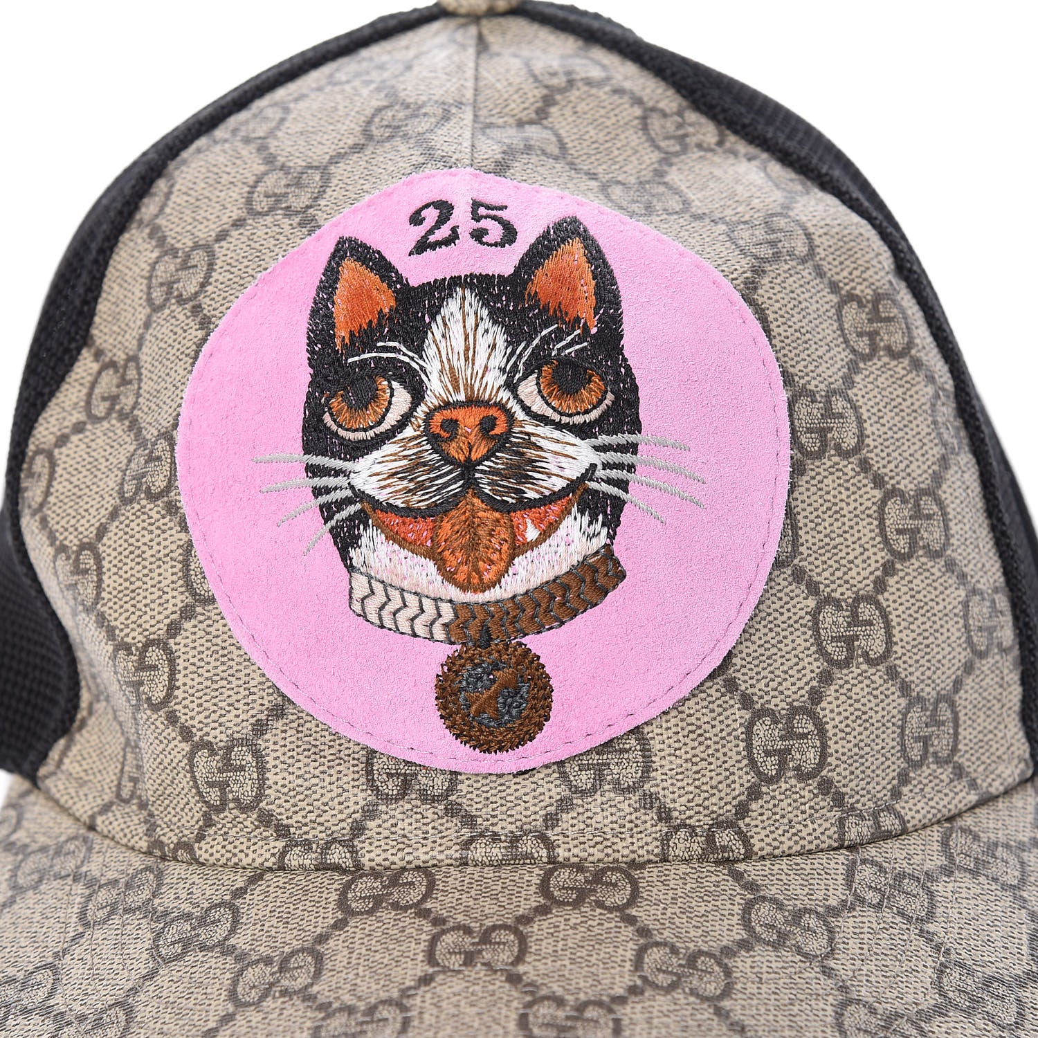 Gucci GG Supreme Monogram Bosco Patch Baseball Hat M Beige Malva 6 of 8