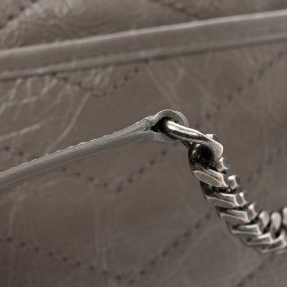 Saint Laurent Crinkled Calfskin Matelasse Monogram Medium Niki Chain Satchel Fog 12 of 12